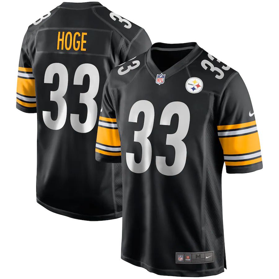 Men Pittsburgh Steelers #33 Merril Hoge Nike Black Game Retired Player NFL Jersey